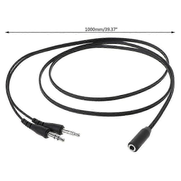 3,5 mm stik hun til 2 han splitter hovedtelefon lydadapterkabel til pc-computere, sæt til reparation af hovedtelefonkabel Black