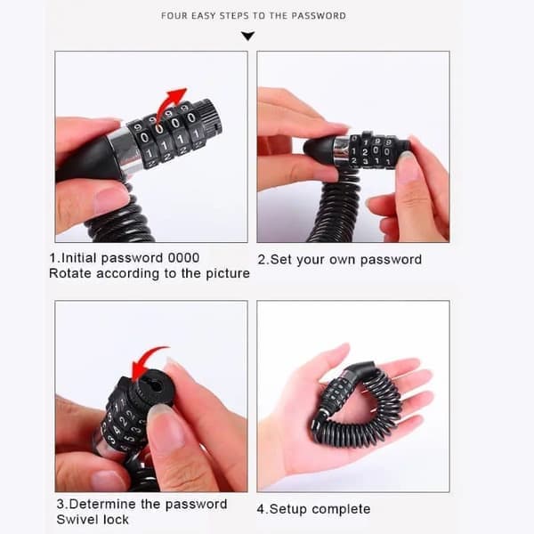 Combination Lock/Bicycle Lock with Code - Lock for Bicycle