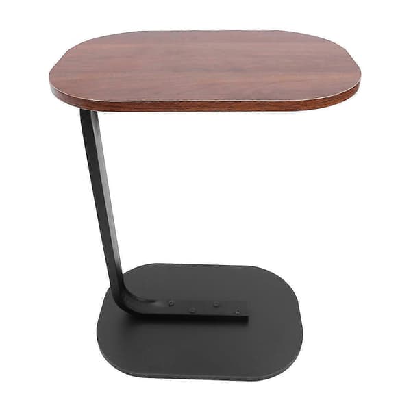 C-shaped Side Table Freestanding Coffee Table Walnut Black