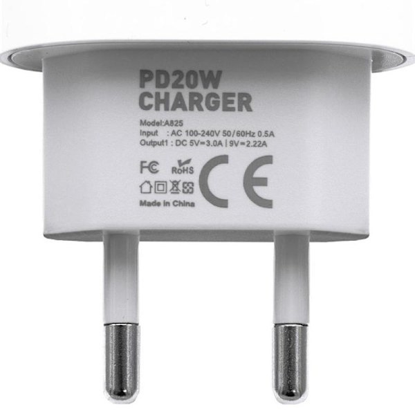 2-pack - iPhone Charger - Fast Charger - Adapter + Cable 20W White one size 2-Pack iPhone