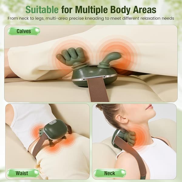 3D Wireless Neck Massager with Heat Function, Portable Bionic Massager, Deep Tissue Massage, Relieves Neck Pain and Soothes Muscle Soreness.
