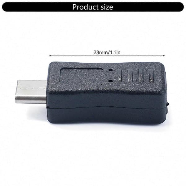 Mini USB til USB C Adapter Hun til Han Konverter til Opladning & Datasynkronisering Telefon Multicolor