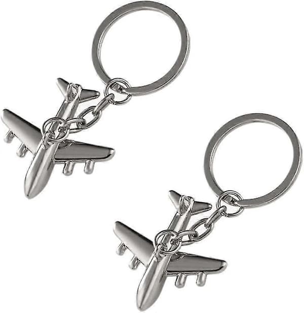 2-pack flygplansnyckelringar pilotnyckelringar för unga män vän kollega present