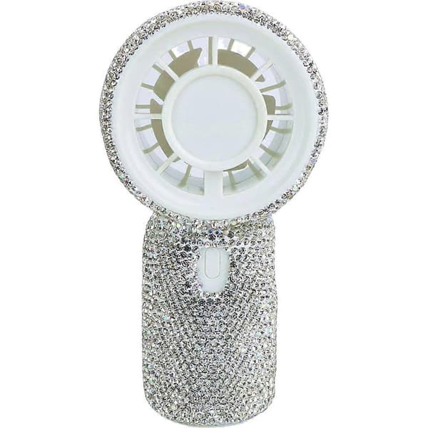 Bling Håndholdt Ventilator USB Opladning 3 Hastigheder Bærbar Ventilator med Stativ White 1pcs