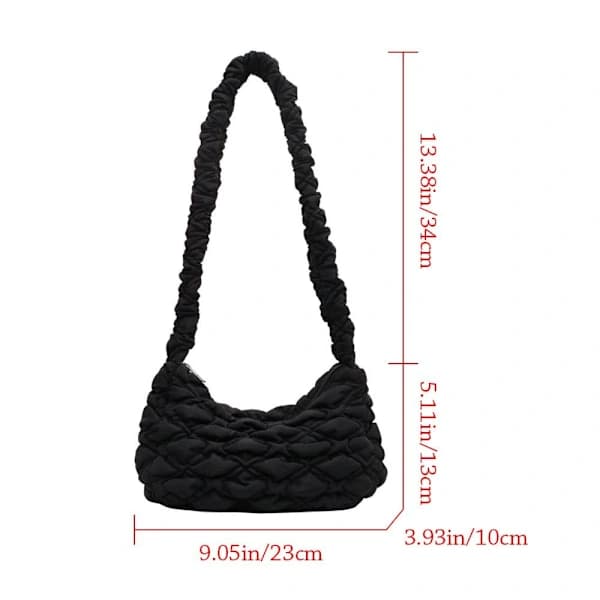Plissert Bubbles Skulderveske Crossbody Veske GRÅ grå