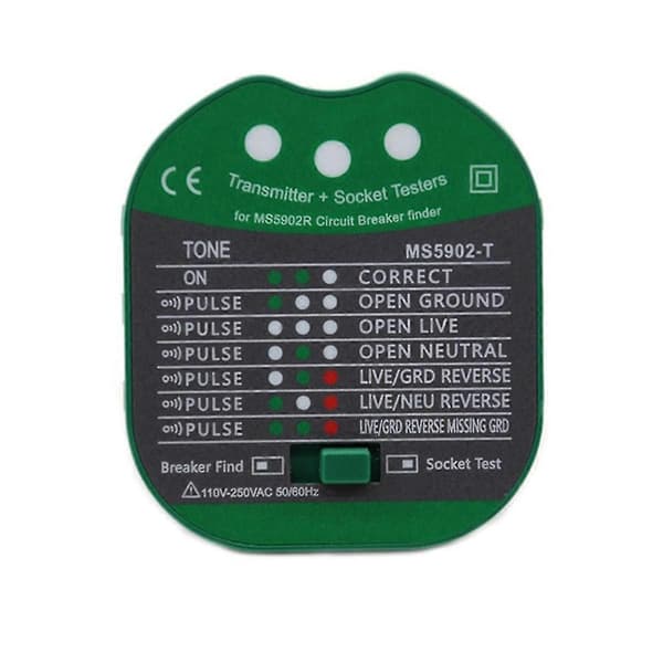 MS5902 Automatisk kretsbryterfinner sikringssokkel tester, US-plugg