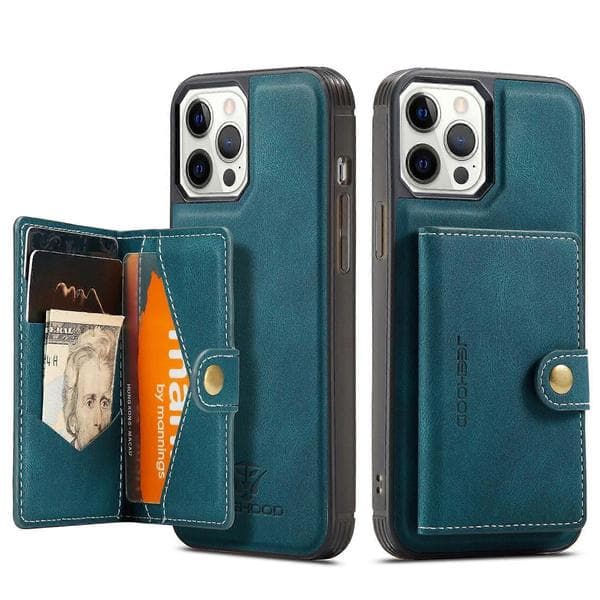 Plånboksfodral för iPhone 13 Pro Max, Premium PU-läderfodral med kortplats, stativbokdesign