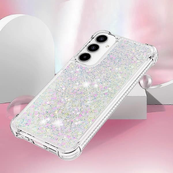 TPU Glitter Sandblåst Støtsikkert Mobilskall til Samsung Galaxy A56 5G Laser/Hearts