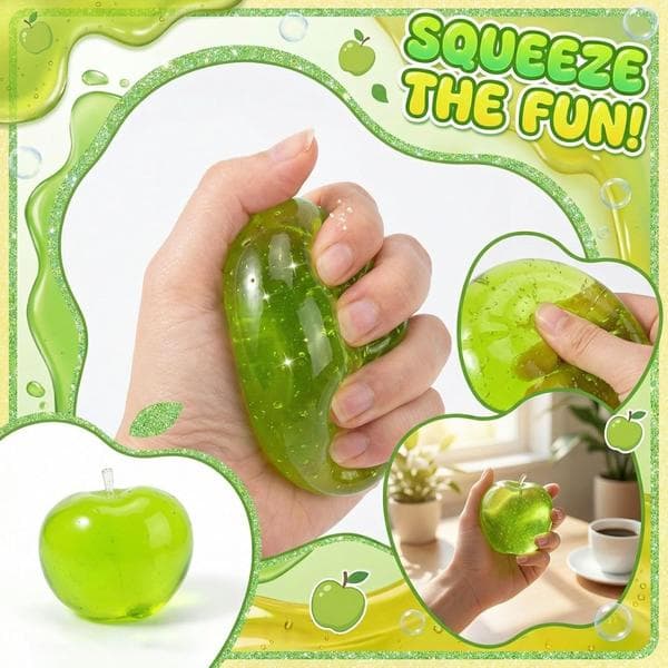 Grøn Æble Squishy Klar Squishy Stressaflaster Angstlindring Kontorskolelegetøj til Børn og Voksne (Grøn)