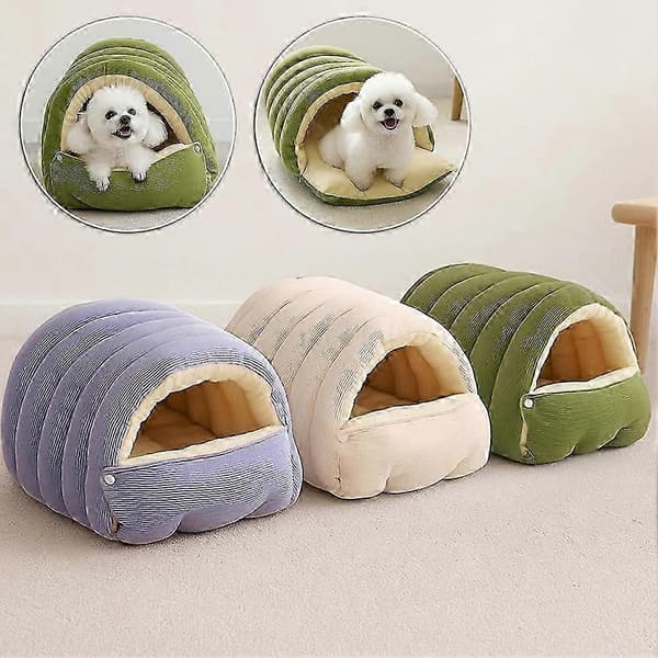 pustende kattehule seng koselig vinter liten medium Beige M