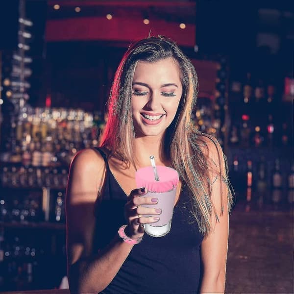 5-pak genanvendelige vaskbare drikkecovers Anti-Spike Scrunchie Covers til de fleste drikkekopper og glas (FMY)