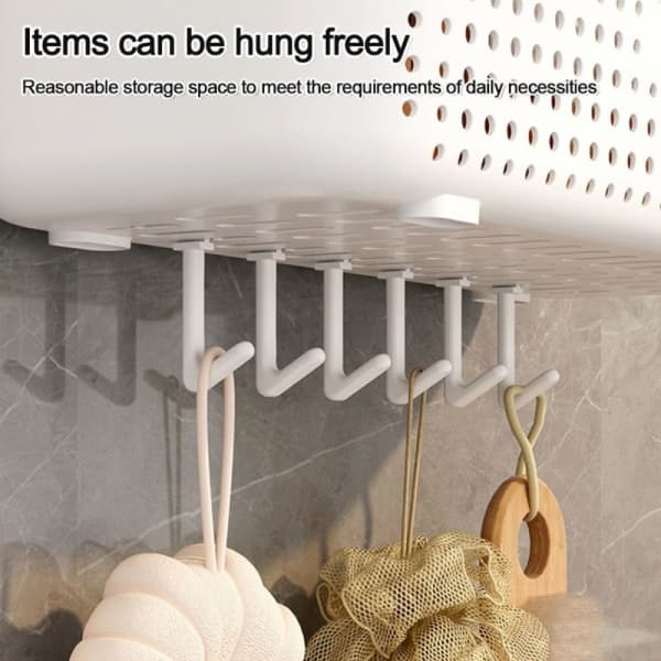 1 pc Green Bathroom Shelf, Storage Rack, Kitchen Shelves, Wall-Mounted Storage Baskets