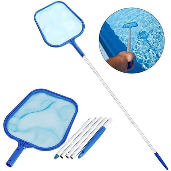 Pool Cleaning Net 160 cm with 5-piece Telescopic Pole - Leaf Rake for Ponds and Spas