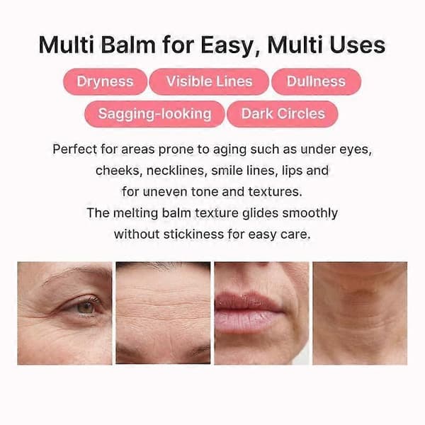 PDRN Collagen Multi Balm Stick & Eye Patch Set, 5% Volufiline Plumping Moisturizing Multi-functional Balm, Anti-Aging Hydrating Skincare Kit 1 Set