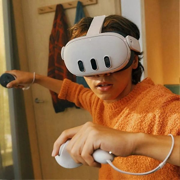 Hodebånd for Meta Quest 3 Hodebåndstropp for Oculus Quest 3/3S Hodeplagg VR Hodebåndstropp med 4 Joystick-hetter