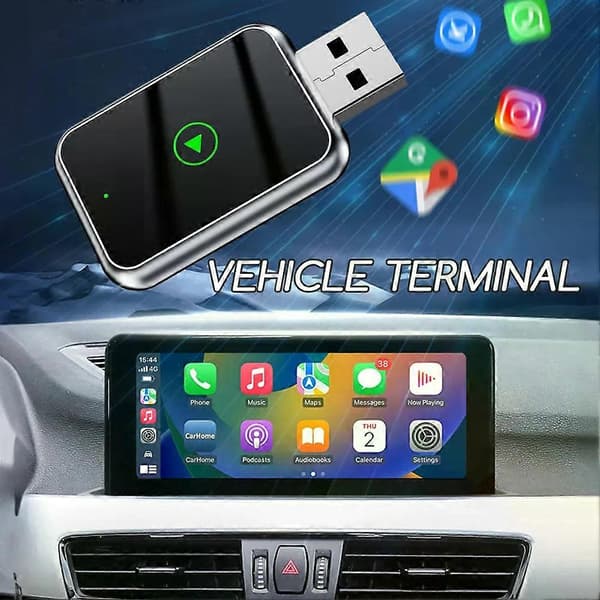 Langaton CarPlays-sovitin viiveettömällä yhteydellä, vakaa langaton Android Auto -sovitin ääniohjaustoiminnolla