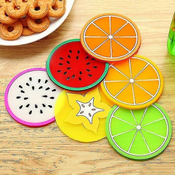 Färgglad geléunderlägg i silikon med fruktform, 1-pack 5