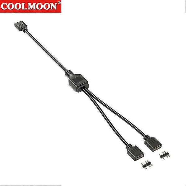 jixopn ARGB Adapterkabel 5V 3PIN Stik 1 til 2/3/4 Bundkort Forlængerkabel Synkronisering til PC Lysstribe Ventilatorer size Black