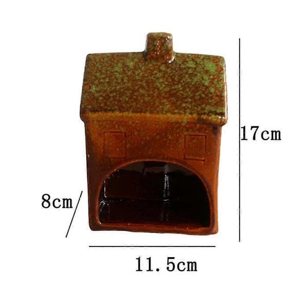 Keramisk Hamsterhus Søt Husformet Keramisk Hamstergjemmested 11. 5x8x17cm Brown