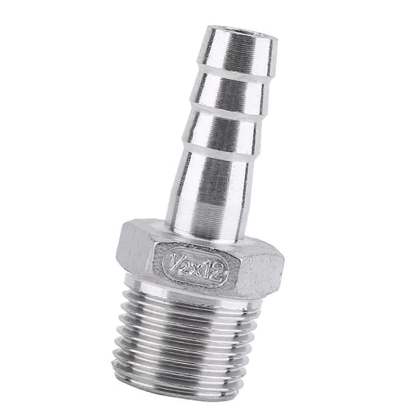 Utvendig gjenget slangekobling i rustfritt stål (1/2\"x12mm)