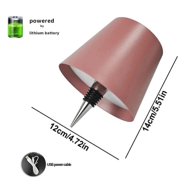 Rechargeable Bottle Lampshade Rosa Tre ljusfärger