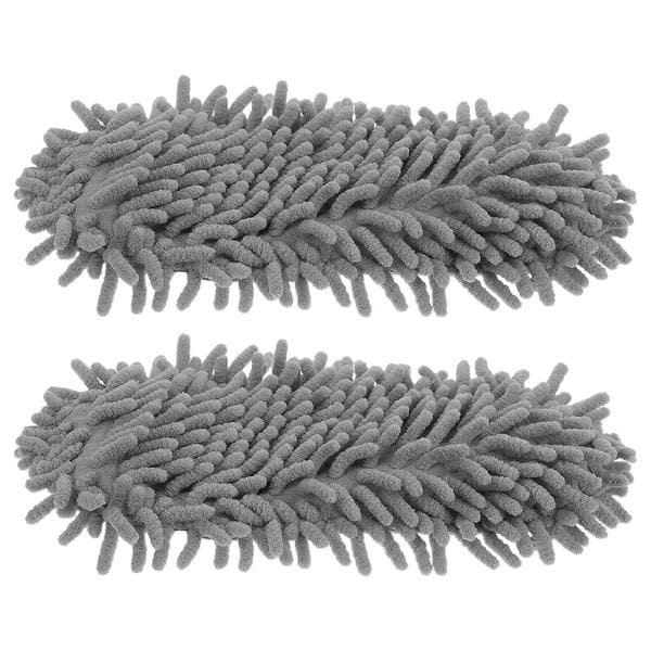 Støvmoppe-hjemmesko Chenille Moppesko Håndfri Rengøring Absorberende Kontorbrug 2 Sæt 29.50X13.50X2.50CM Grey