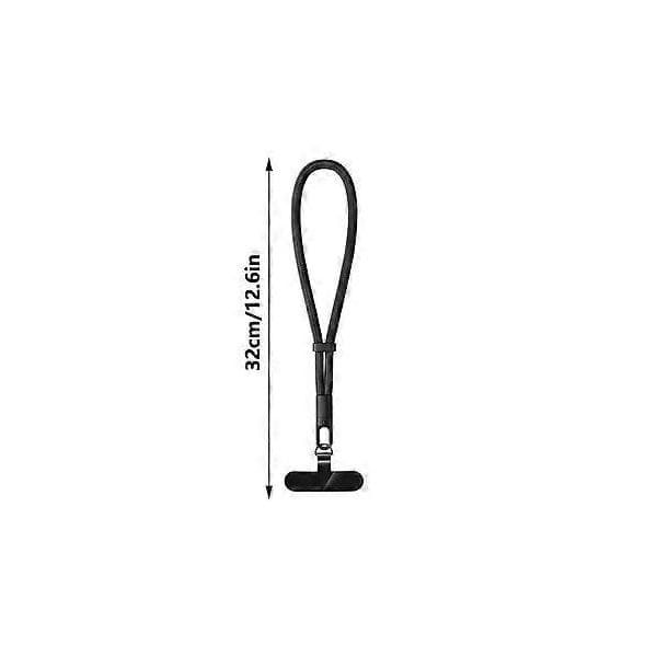 Phone Strap with Automatic Locking for Men and Women, Universal Mobile Phone Lanyard with Attachment Tabs, Adjustable, Black Black Black A