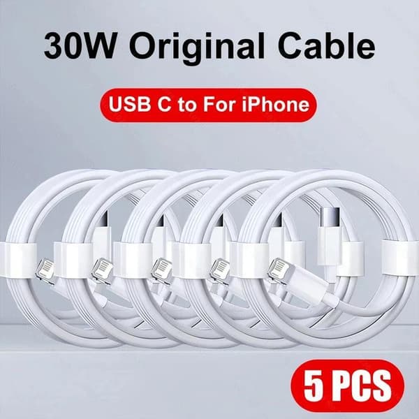 PD3.0 20W Hurtigoplader Datakabel til iPhone 14 13 12 Pro Max AirPods iPad USB Type C til Lightning Kabel 5 STK 5 PCS 1m