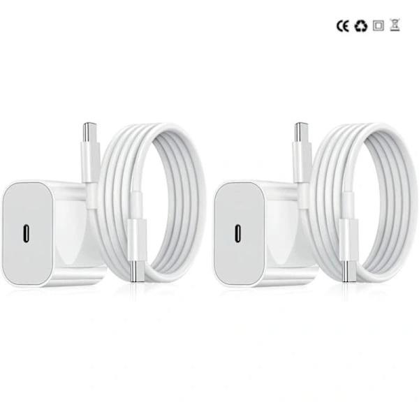 2-pack-Laddare för iPhone-Snabb laddare-Adapter + kabel 20W Vit One Size iPhone 2-Pack iPhone （NT） 2-Pack iPhone 2-pack iPhone 2-pack 2-pack iPhone