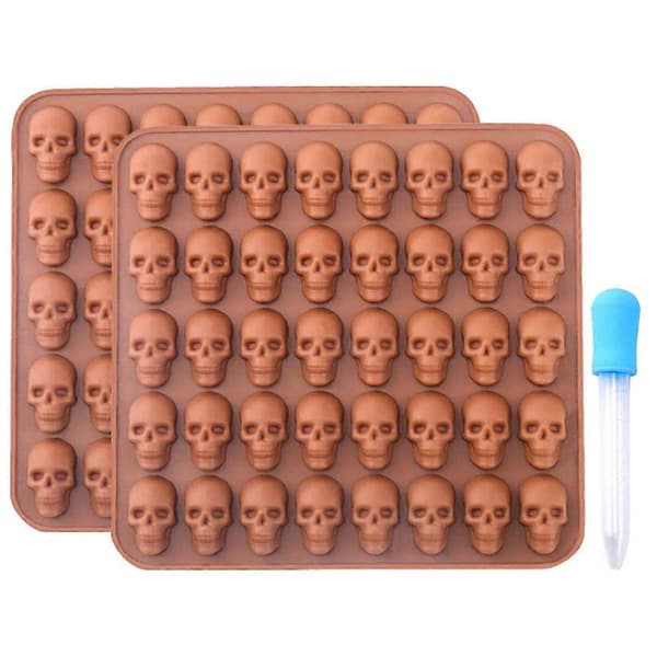 1 sæt Halloween Kranie Cookie Form Bage Cookie Form Silikone Slik Form med Pipette