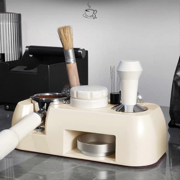 Espresso Tamperstasjon Espresso Kaffe Organizer Boks, Hvit