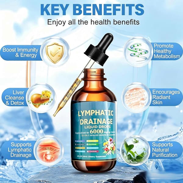 Lymfdränage flytande droppar 60 ml, blå