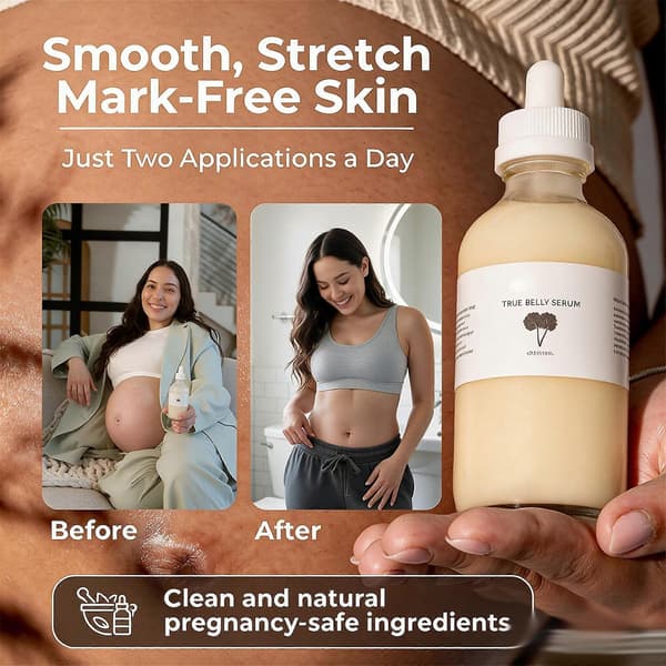 True Belly Serum, Hydrerende Maveolie, Massageolie 100ml