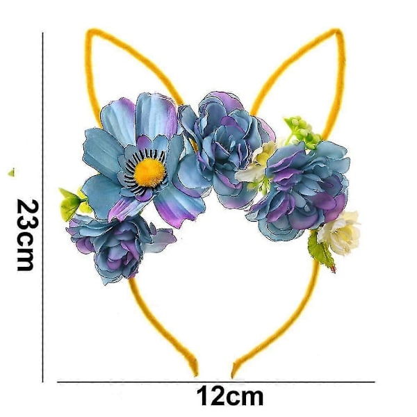 Påskehareørehodebånd med blomsterhodeplagg for kvinner og jenter, 2269 shape4