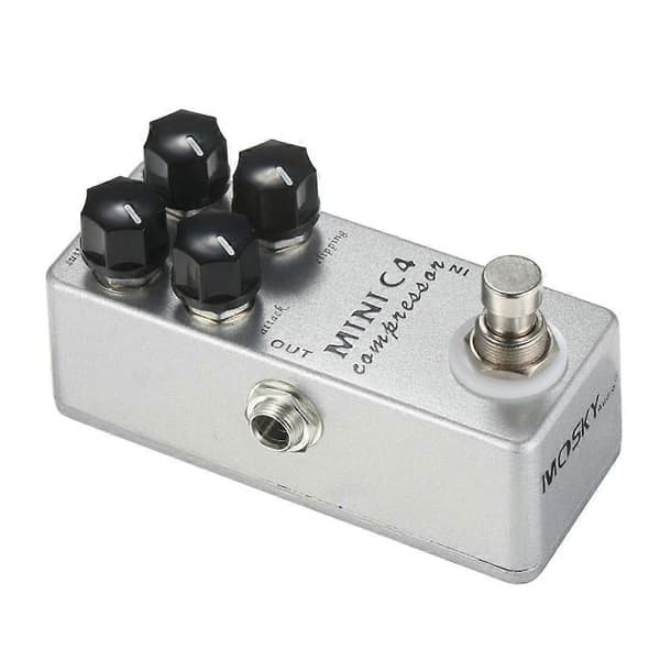 MOSKY Audio MINI C4 Kompressor Gitarr Effektpedal True Bypass Gitarreffekter Silver