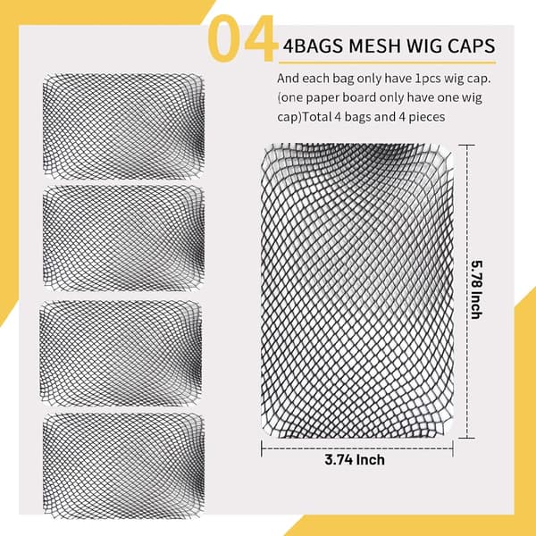 Wig Net - Wig Cap - Black - 5-pack
