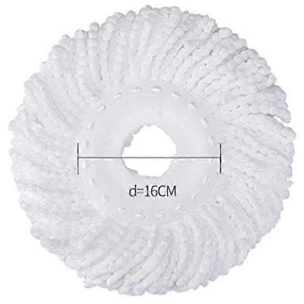 3 erstatningsmoppe mikrohoved genopfyldning til 360° Spin Magic Mop-mikrofiber erstatningsmoppehoved-rund vit