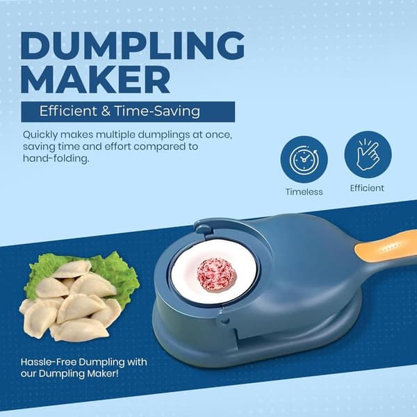 2-i-1 Dumpling Maker Press, Dumpling Skin Maker Machine, Multifunktionell DIY Manuell Empanada Press, Blå (FMY) Blue