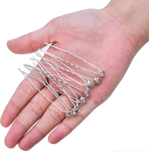 40-pack bröllopshårnålar med strass, hårklämmor för kvinnor