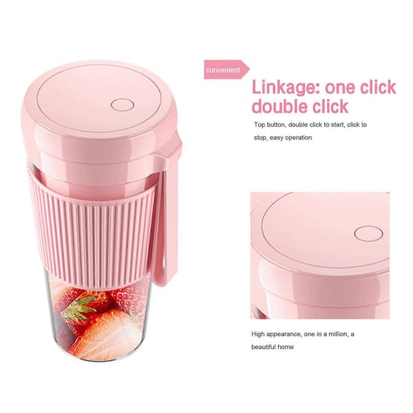 Blender til shakes og smoothies USB genopladelig trådløs minimixer 280ML Blue