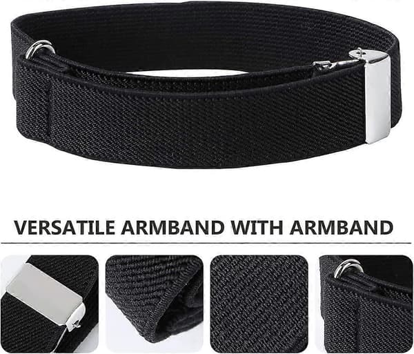 Herr Manschett Anti-Slip Armögla Bartender Elastisk Ärmögla Manschett 1 Par (marinblå)