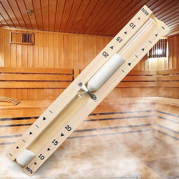 Sauna Timeglas Timer 30 Minutter Træ Sandur, Varmebestandigt Roterende Design til Spa Rum