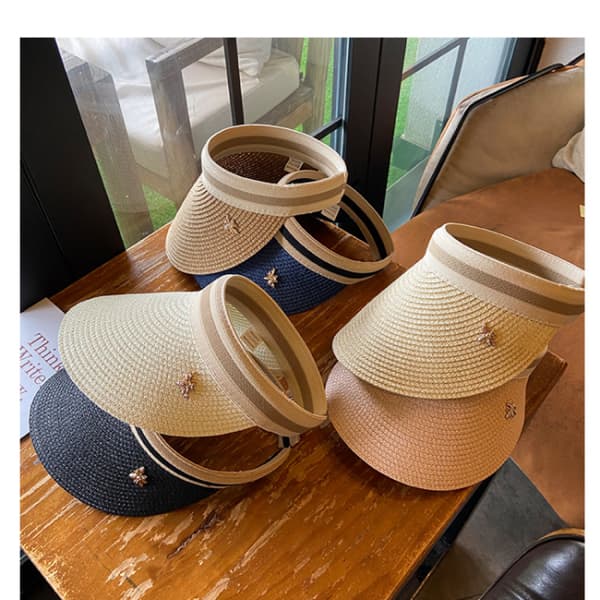 Solhatt med bred brem for kvinner Pink