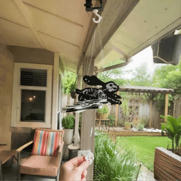 Halloween Pull-Back Vinget Kranie Legetøj - 3D Printet Flyvende Skelet - til Udendørs Have Veranda Indretning A