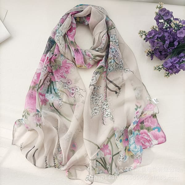 Lette mode tørklæder til kvinder, trykt blomstermønster, sjal, wraps, A06
