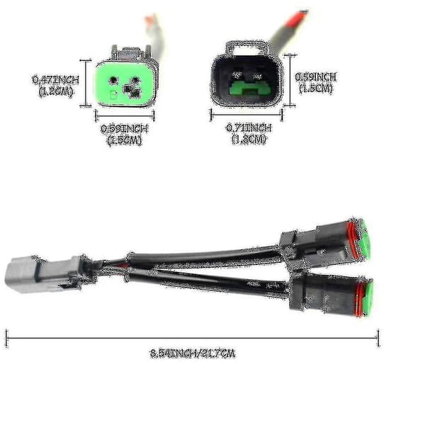 Y-type ledninger Deutsch DT DTP 2-pin stikadapter til LED-arbejdslys eftermonteringsstik {DB}