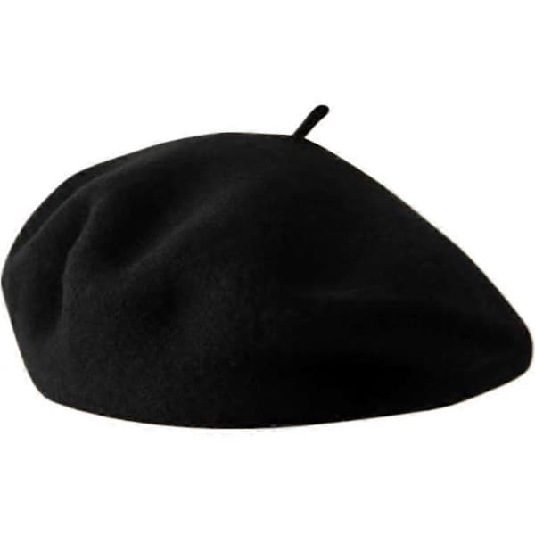 Mode Klassisk Vintage Fransk Stil Blød Uld Polyester Vinterhat Varm N1K4 Black 1pcs
