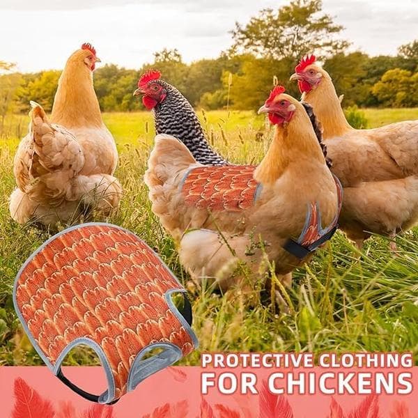 wxsp 1 pc - Chicken Protective Vest Chicken Saddle Poultry Protector - Orange-Red Waterproof