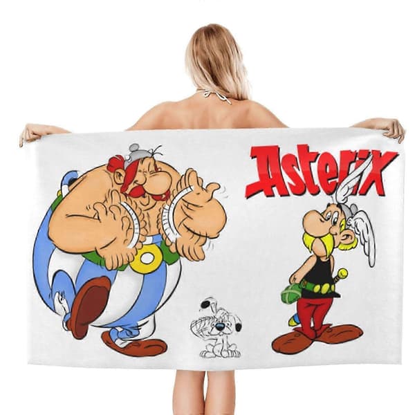 Asterix ja Obelix -kylpypyyhe - Suuri rantapyyhe DS71 nopea 130x80cm 52x32in