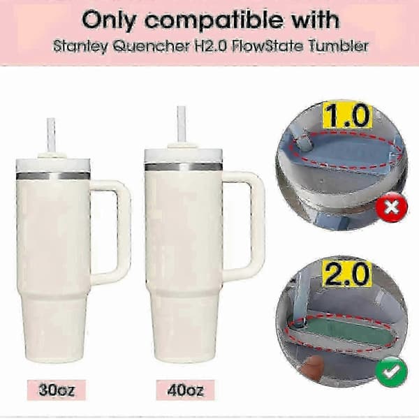 3 stk. silikone spildsikker prop sæt - Hold din Stanley Cup 2.0 40oz/30oz termokop lækagefri!